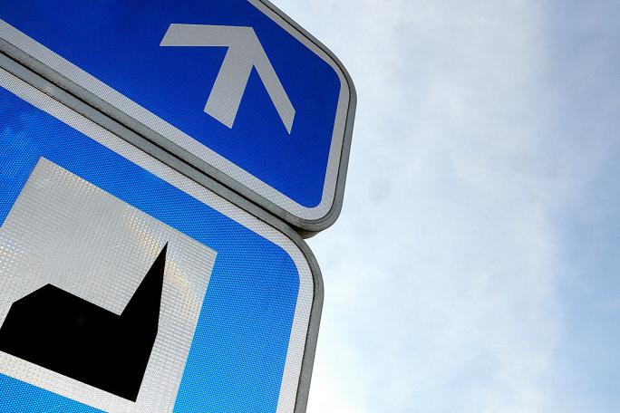 Abfahrt zur Auffahrt