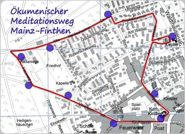 Ökumenischer Meditationsweg - Karte