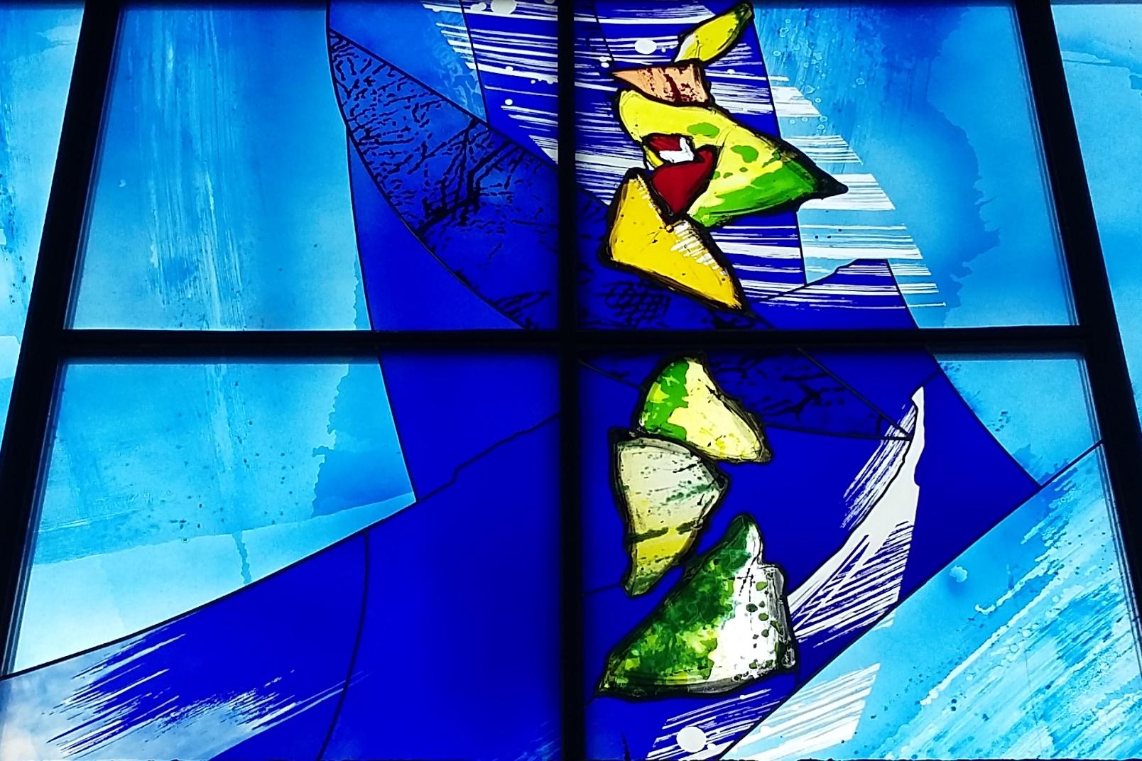 Heilig-Geist-Kirche: Fenster, blau II
