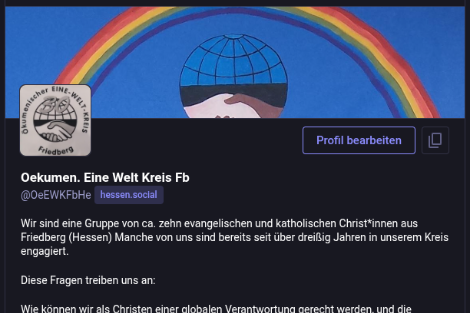 Der ökumenische Eine-Welt-Kreis auf Mastodons (c) Gertrud Aulbach