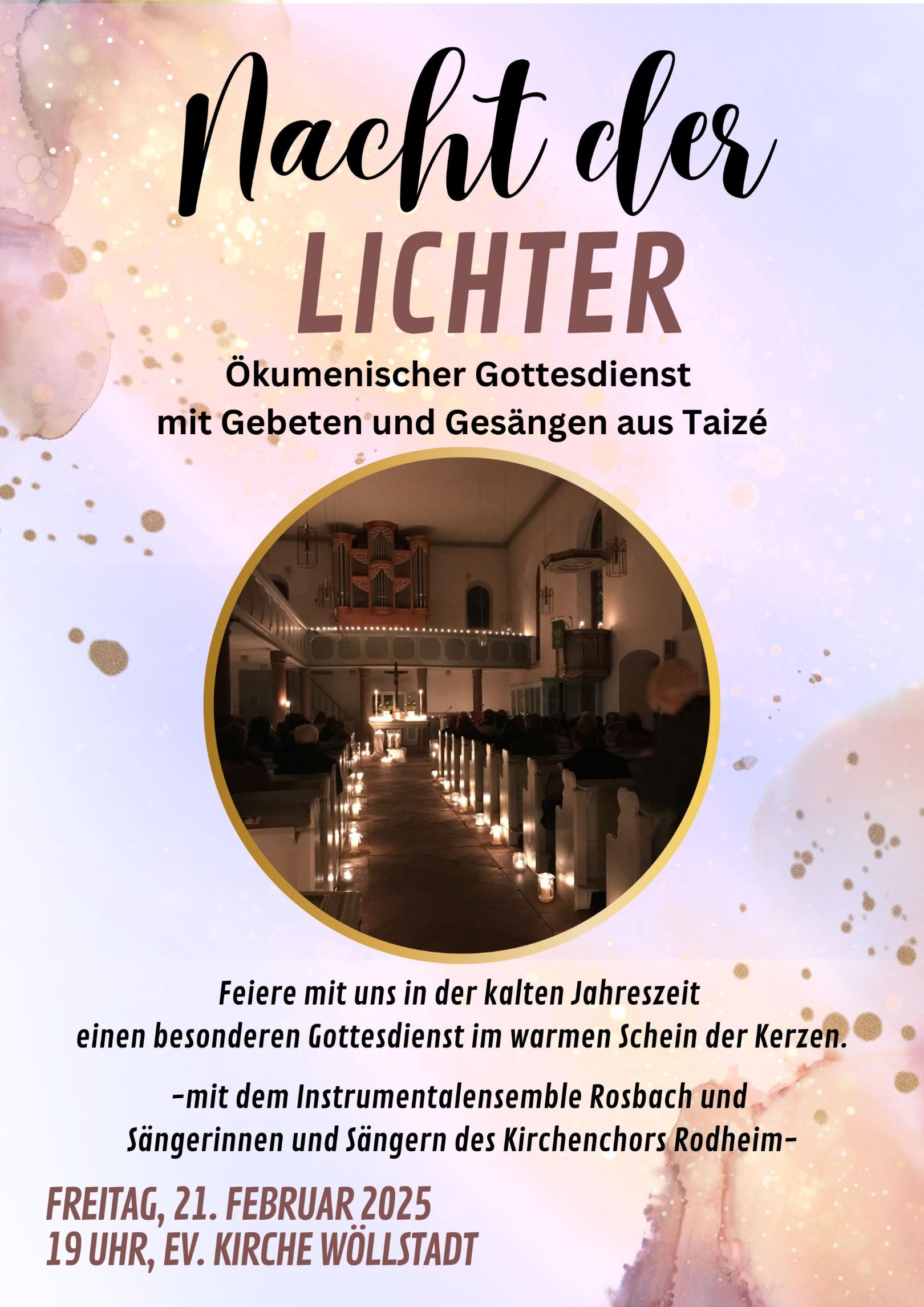 Ökumenischer Gottesdienst mit Gebeten und Gesängen aus Taizé (c) Gemeinde Wöllstadt