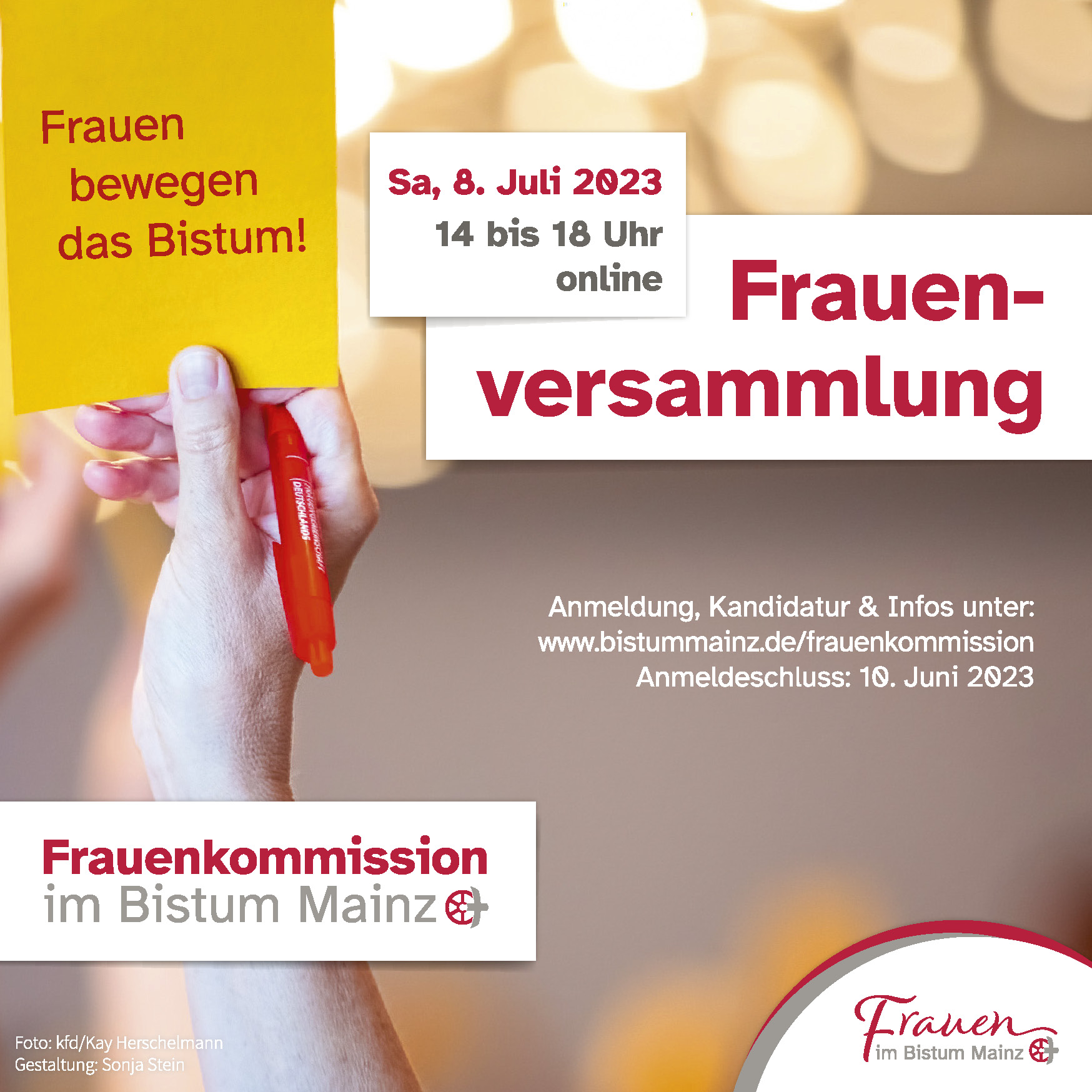 Plakat_Frauenversammlung_2023_web (c) Foto: kfd/Kay Herschelmann Gestaltung: Sonja Stein