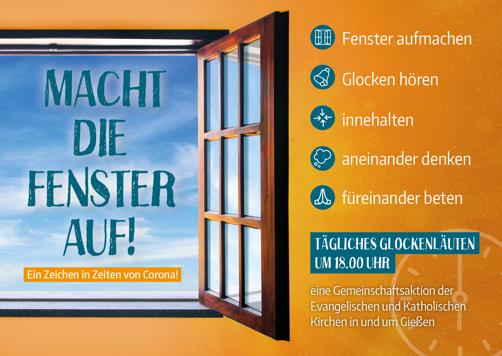 Postkarte Macht die Fenster auf (c) Dekanat Gießen