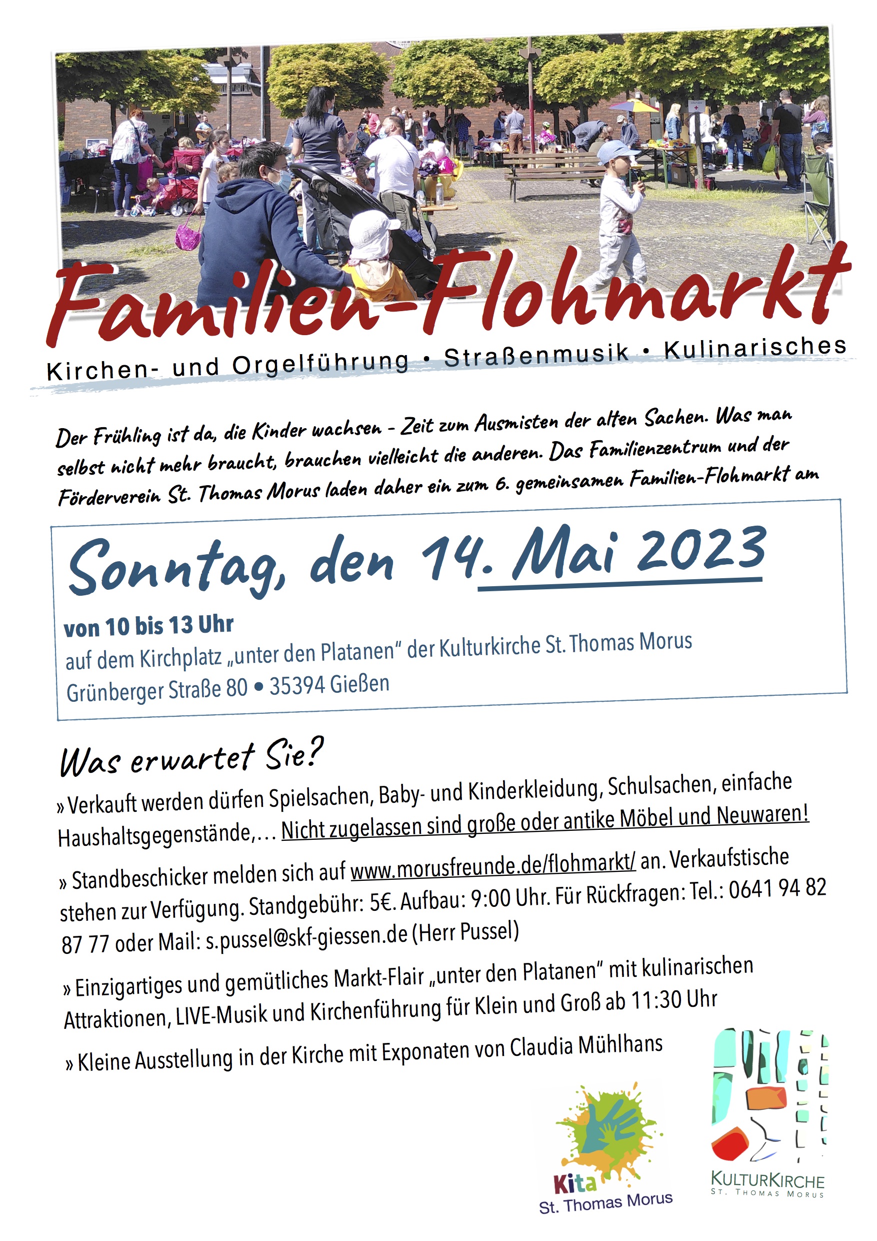 5. Familien-Flohmarkt am 14.5.23 von 10-13 Uhr (c) Förderverein St. Thomas Morus e.V.