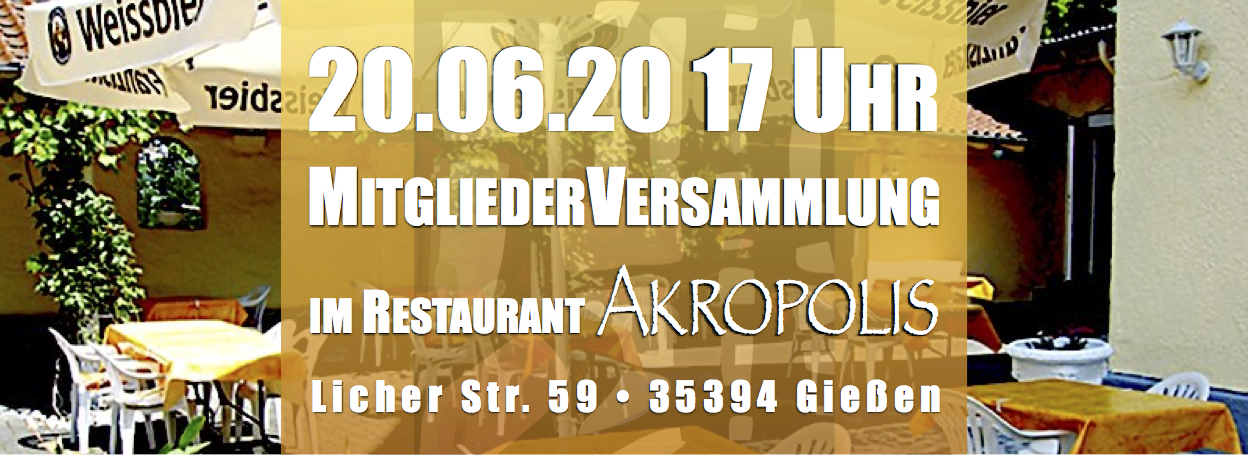Mitgliederversammlung am 20.06.20 17 Uhr im Restaurant Akropolis (c) Förderverein St. Thomas Morus e.V.