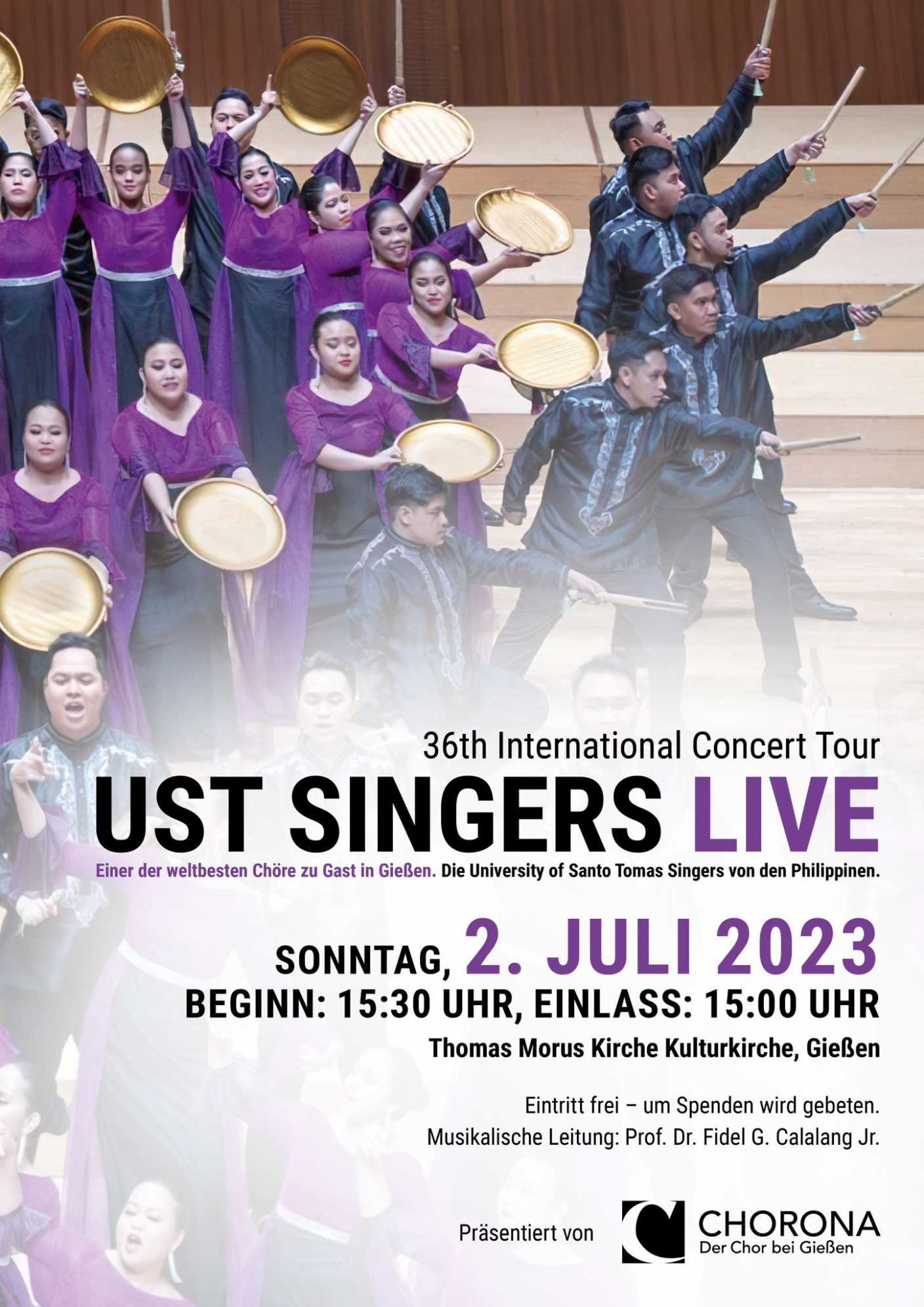 UST SINGERS sind am 2. Juli im Rahmen ihrer 36. Welttournee zu Gast in der Kulturkirche St. Thomas Morus (c) CHORONA BUSECK e.V.
