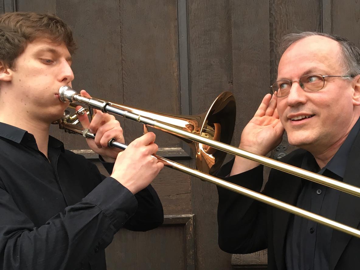 Martin und Hermann Wihelmi spielen zur 50. Orgelvesper Werke für Orgel und Posaune