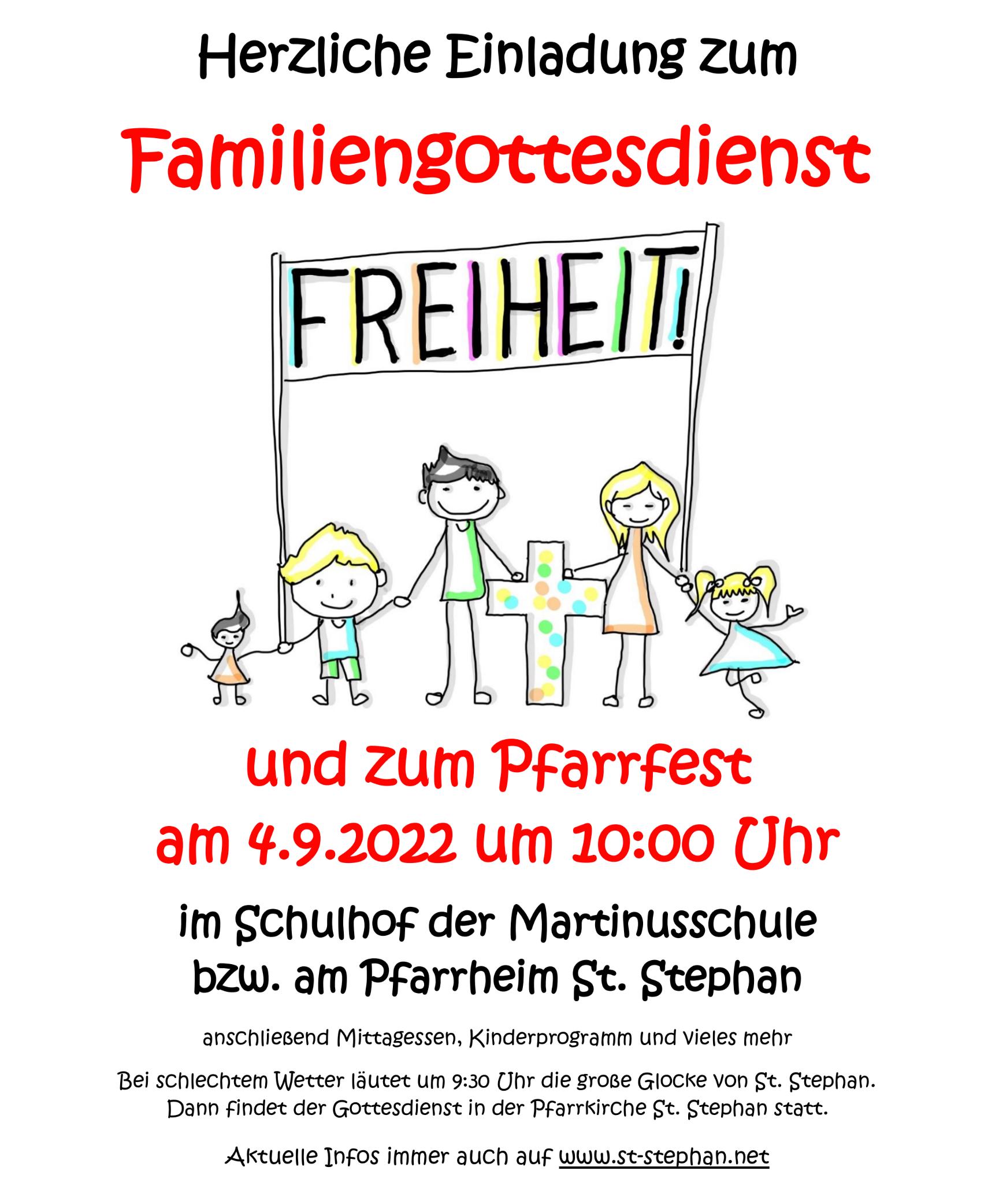 Plakat Pfarrfest St. Stephan 2022