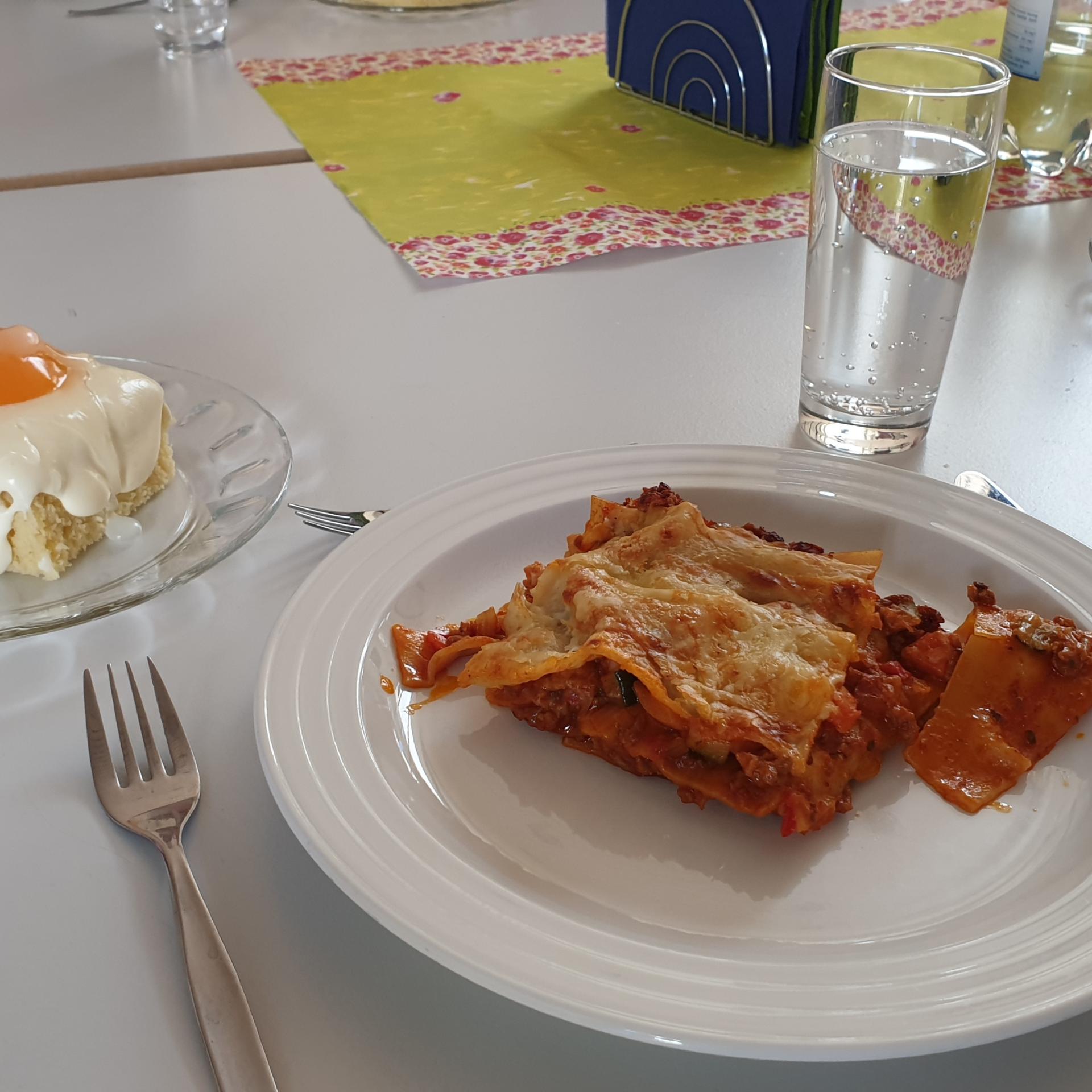 Lasagne und Spiegeleikuchen zum Nachtisch, Menü vom 15.5.2019