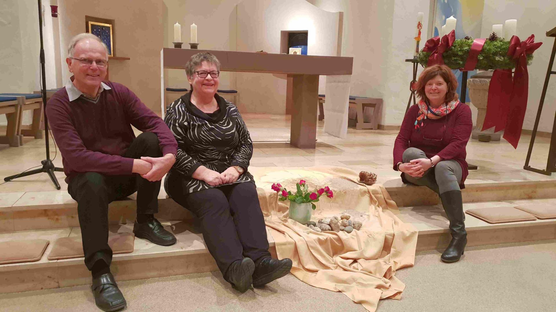 Das Wort-Gottes-Team: Siegfried Meissner, Maria Rohrer und Anette Hirsch (c) St.Marien