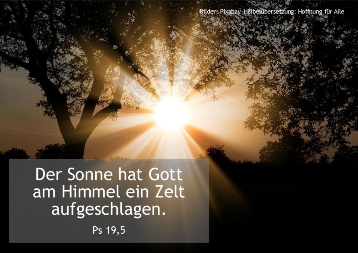 Psalm 19, 5 (c) Bild: Pixabay | Bibelübersetzung: Hoffnung für alle