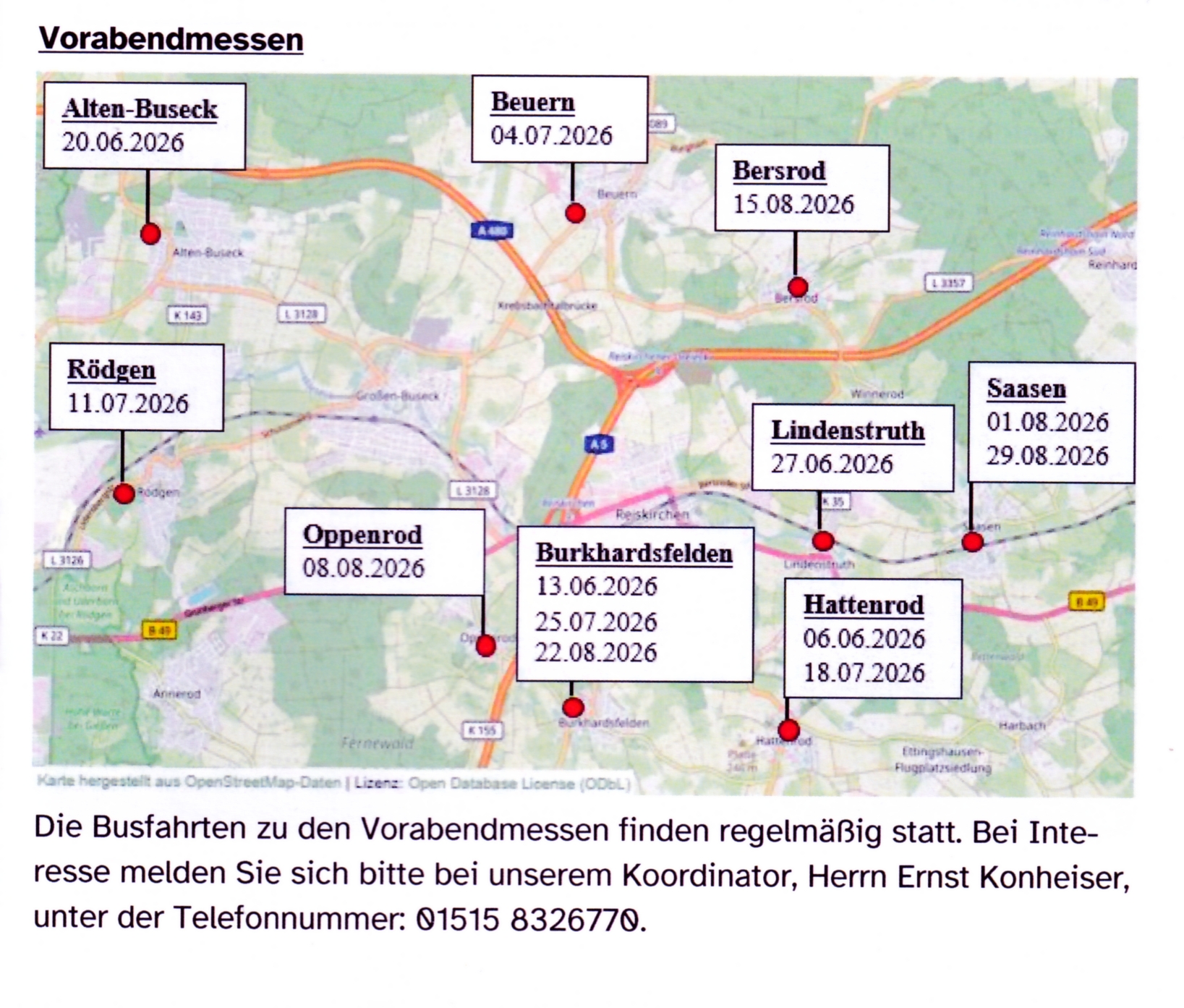 Vorabendmessen bis Ende August 2026 (c) St. Marien