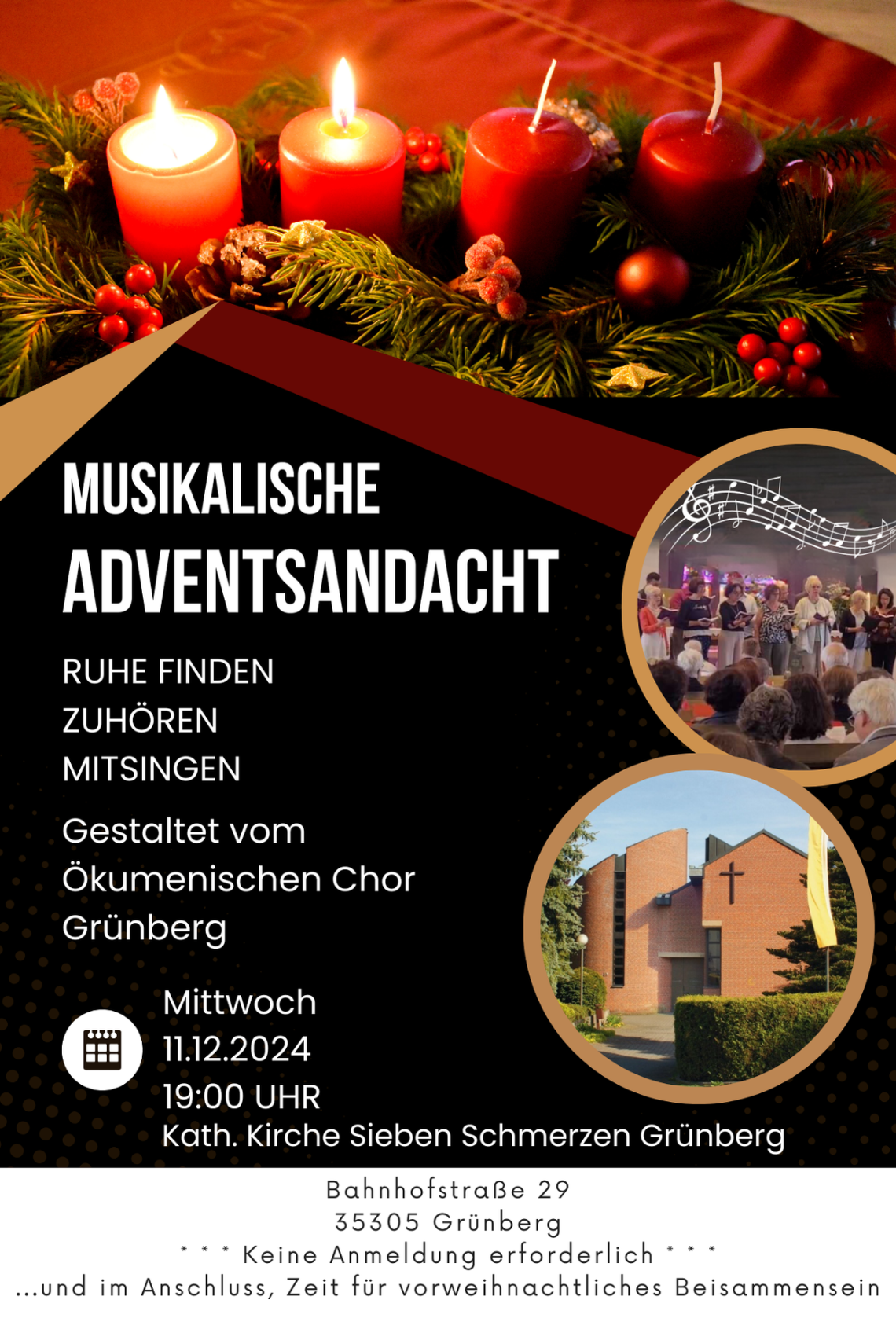 Musikalische Adventsandacht 11.12.2024 (c) A.C. Pfarrgemeinde Mücke  Grünberg