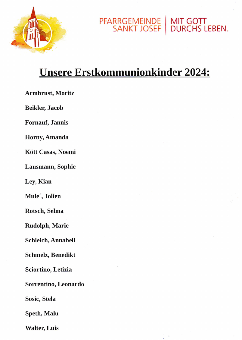 Erstkommunion-2024 (c) Pfarrgemeinde