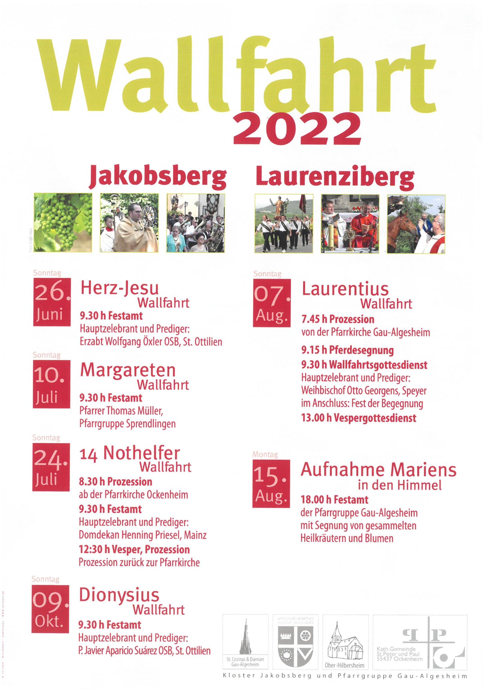 Plakat Wallf. Jakobsberg (c) Pfarrgruppe Gau-Algesheim