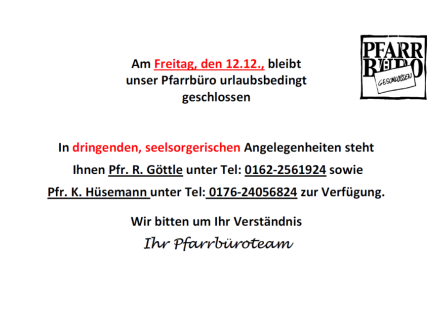 2025-12-12 Pfarrüro zu (c) Pfarrei Heldenbergen