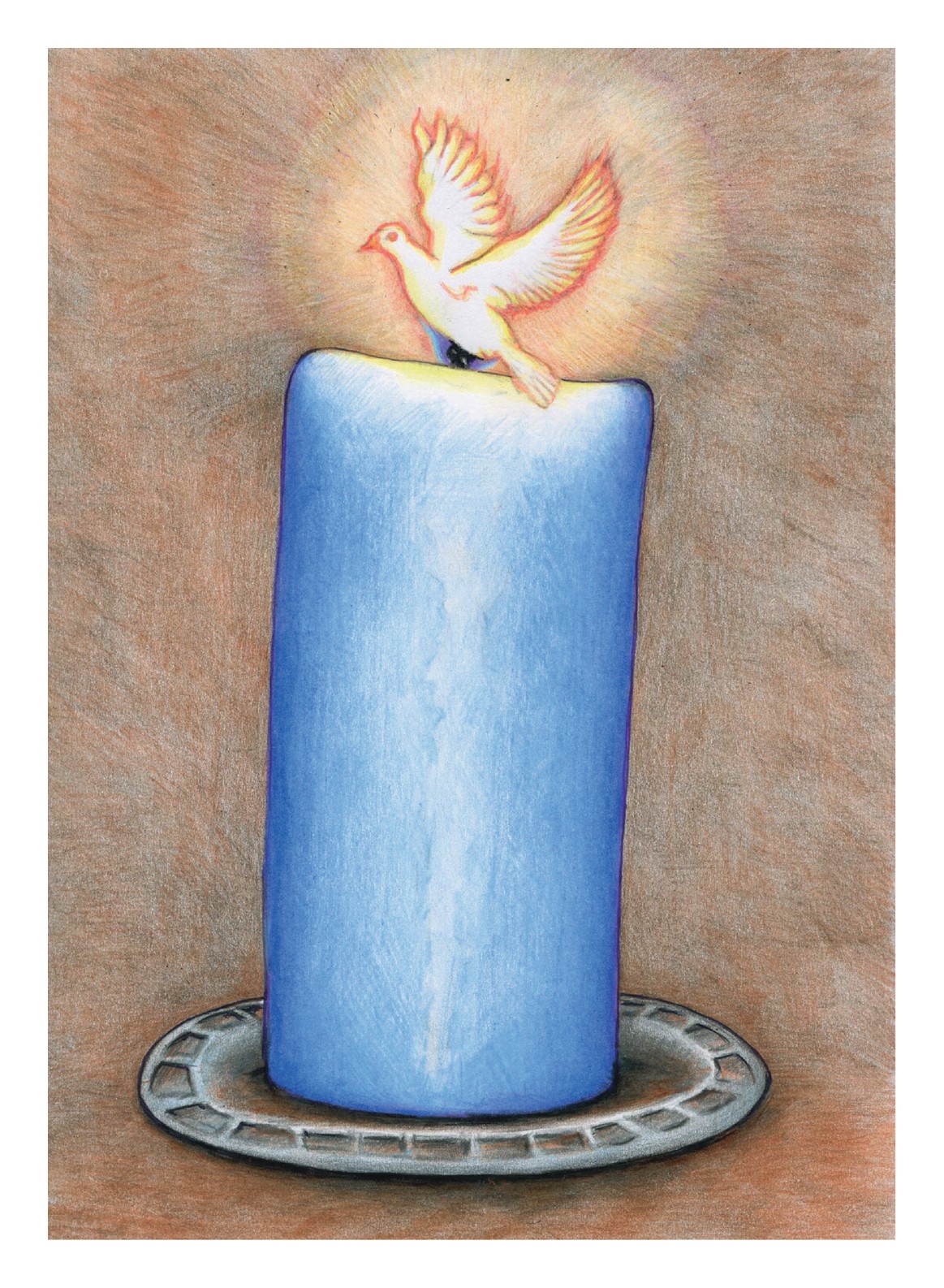 Friedenstaube auf Kerze (c) John Blankers - Image Online