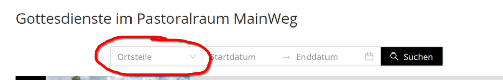 Einschränkung der Anzeige auf Gottesdienste aus Kelsterbach (c) Redaktion