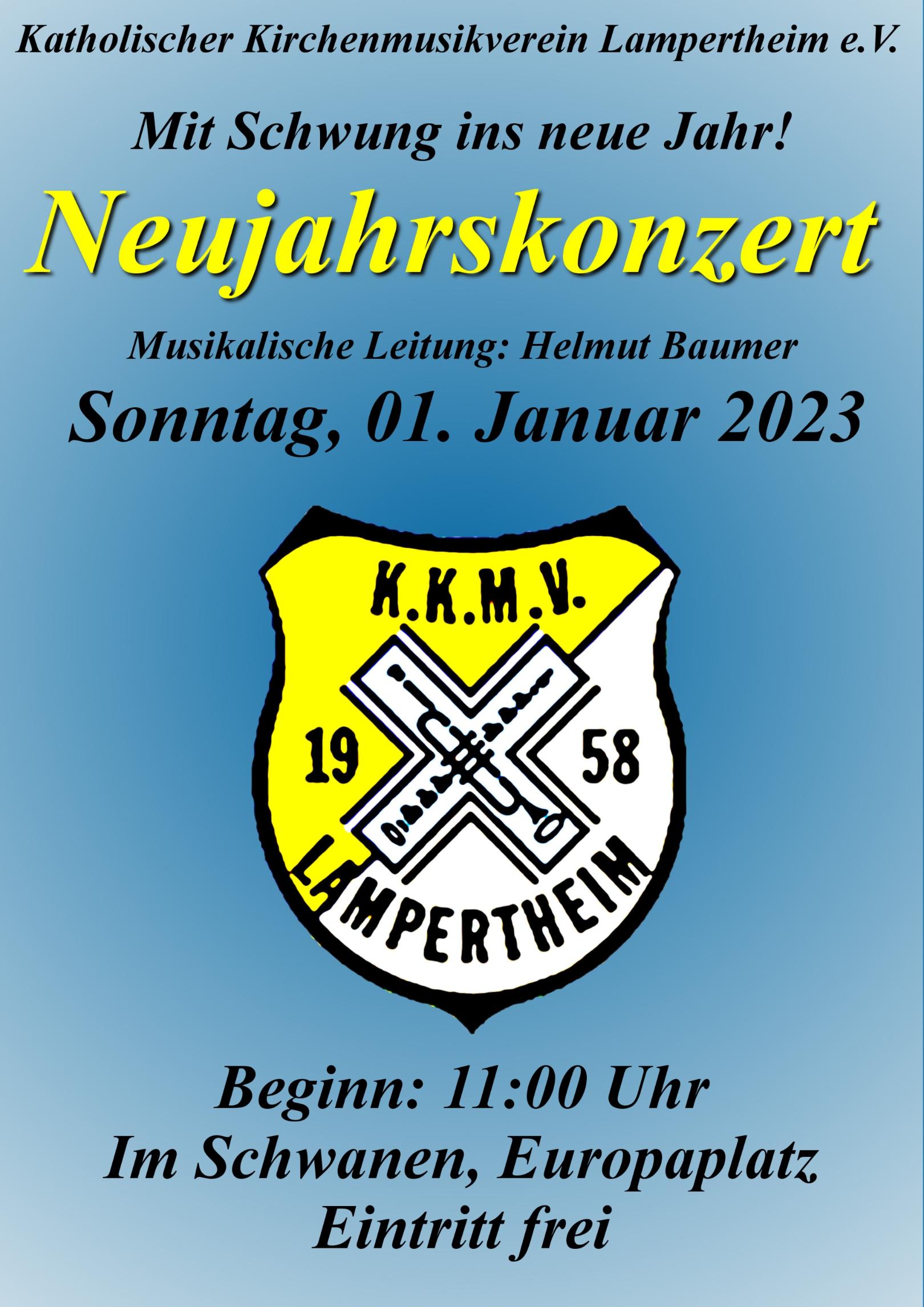 Plakat_Neujahrskonzert_farbig_2023 (c) KKMV Lampertheim