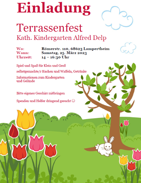 PlakatTerassenfest2023 (c) Pfarrgruppe Lampertheim