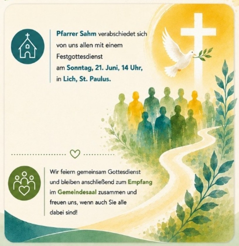 Verabschiedung von Pfr. Sahm (c) Pfarreienverbund Am Limes