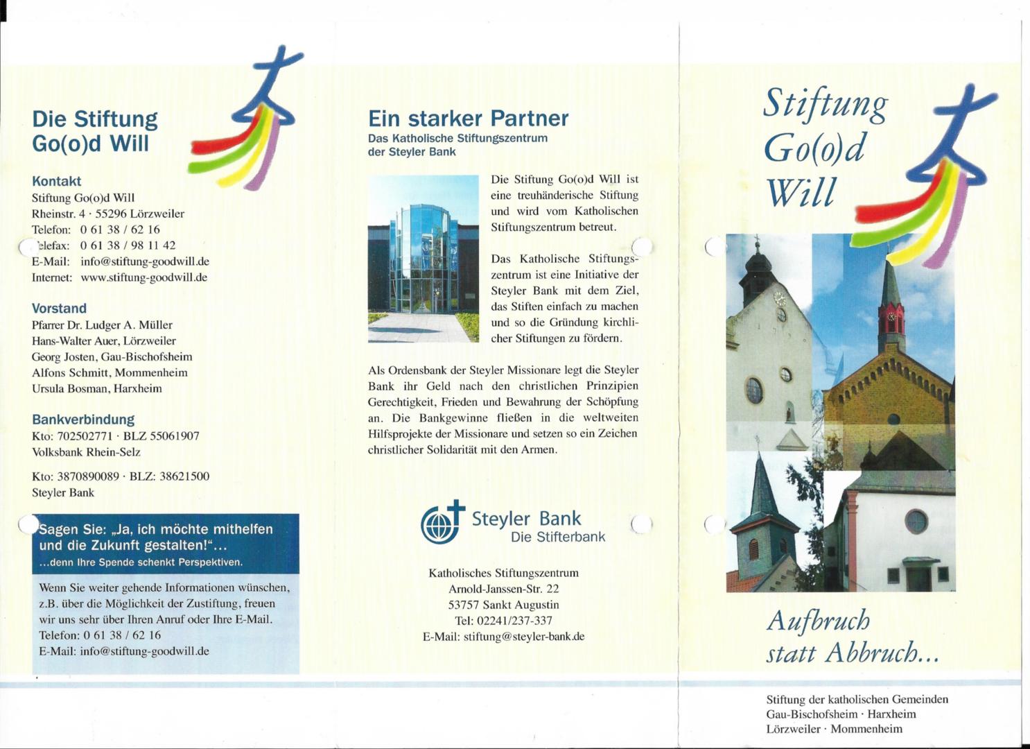 Flyer Stiftung (c) Stiftung Go(o)d Will