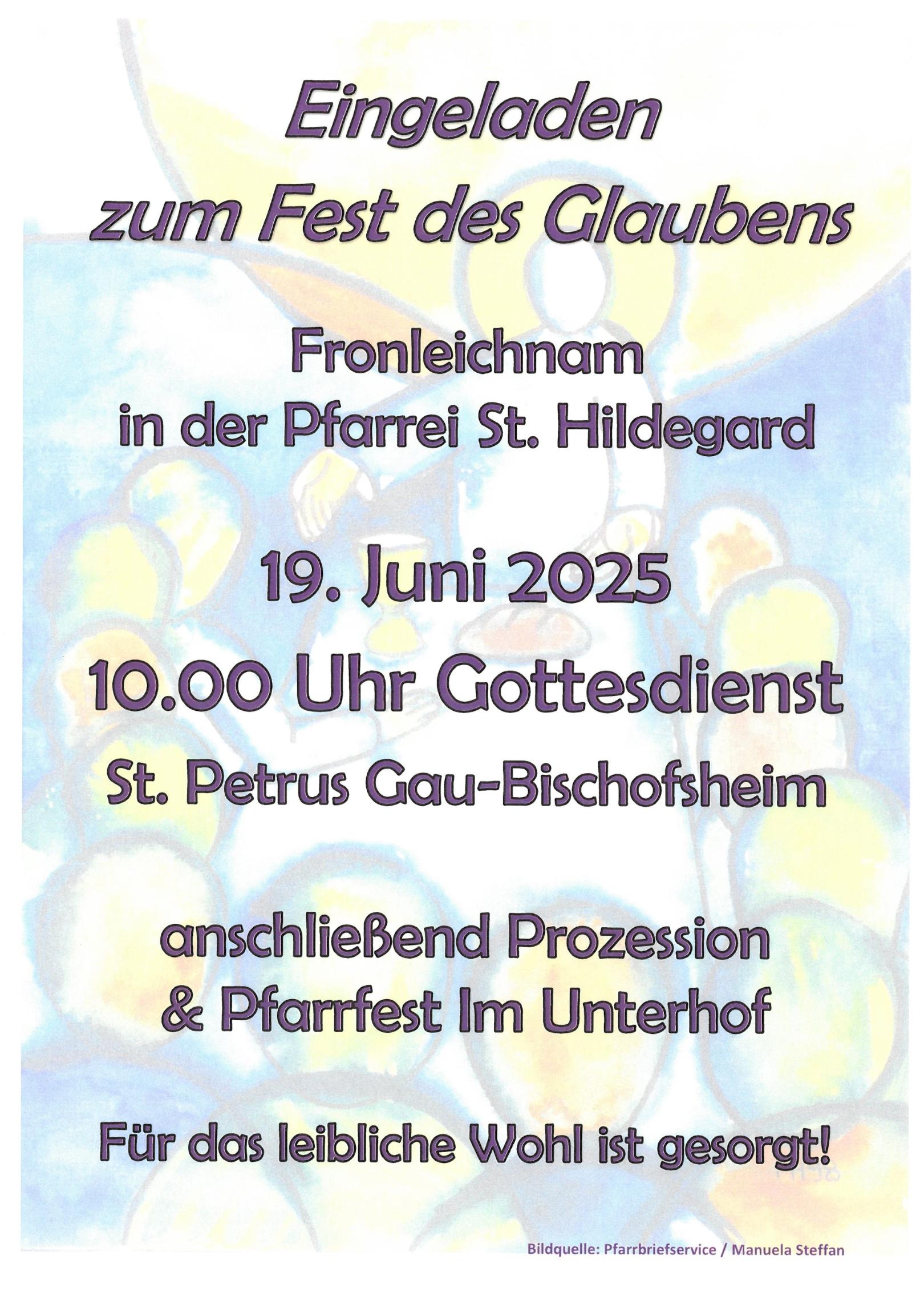 Fronleichnam 2025 Plakat (c) PGR St. Hildegard, Lörzweiler