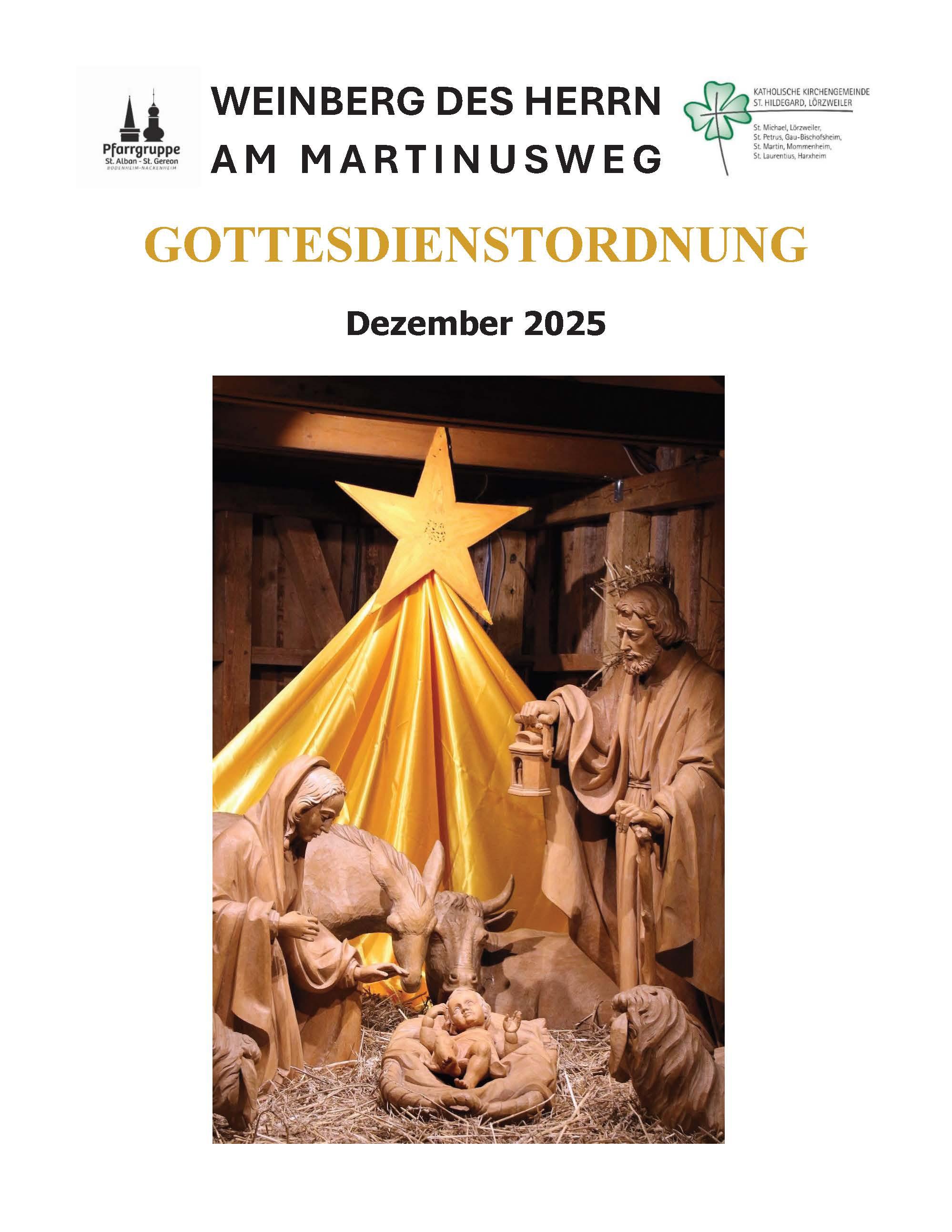 Gottesdienstordnung Dezember 2025 PR Bodenheim cover