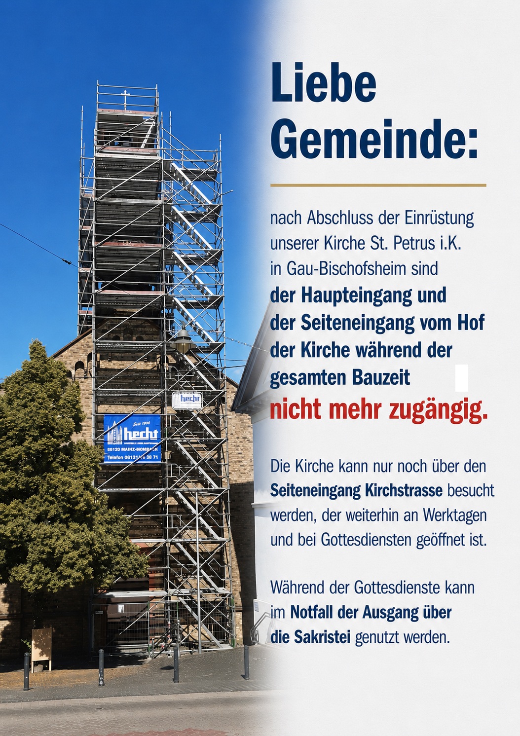 Kirchenturm GB (c) Pfarrei St. Hildegard, Lörzweiler