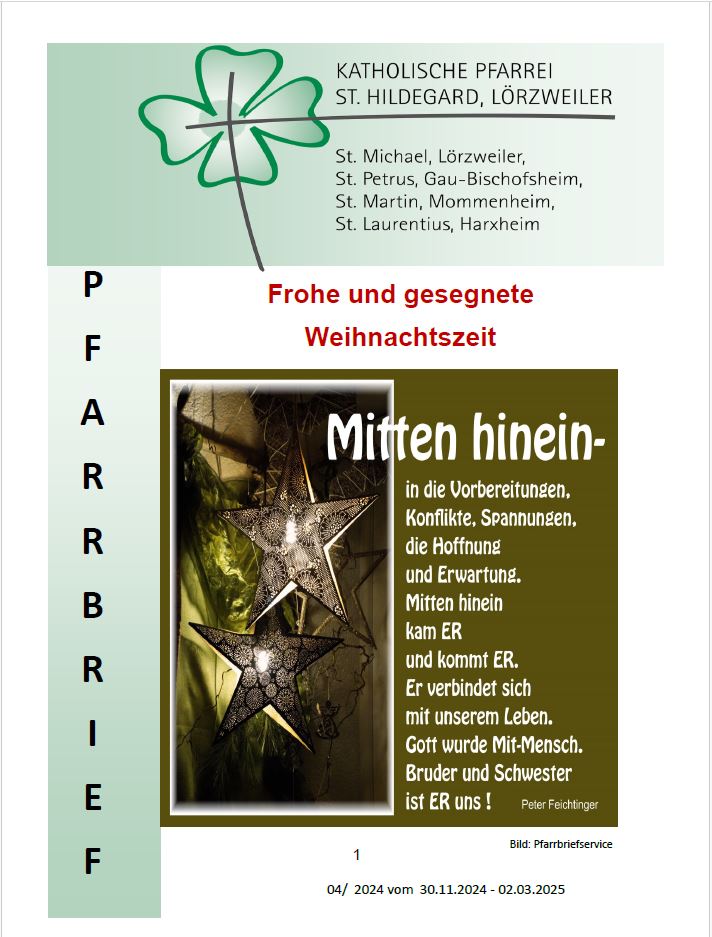 Pfarrbrief 04 2024 (c) Pfarrei St. Hildegard, Lörzweiler