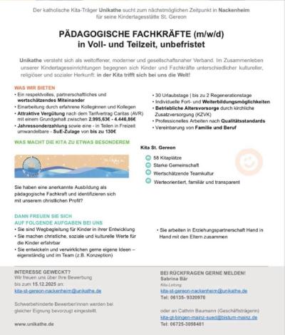 Stellenausschreibung Kita Na