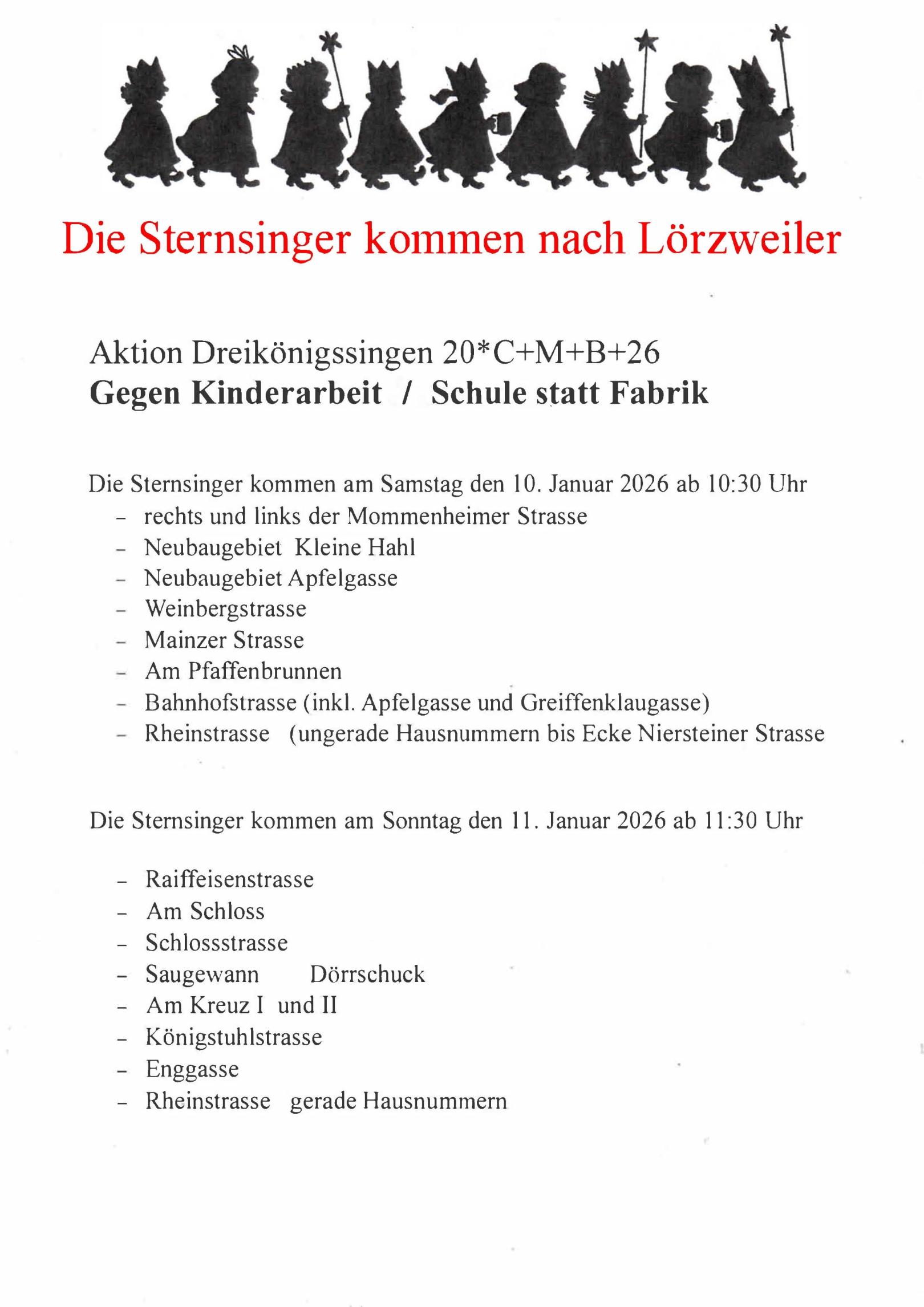 Sternsingerroute Lö 2026