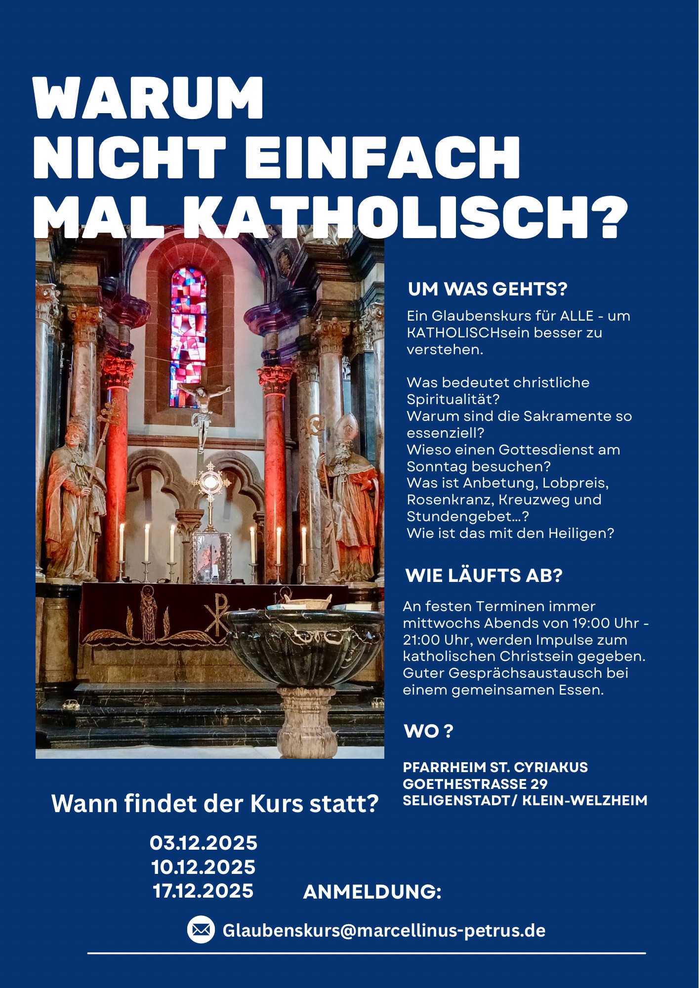 Glaubenskurs-Warum nicht mal katholisch_ (c) St. Kilian Mainflingen