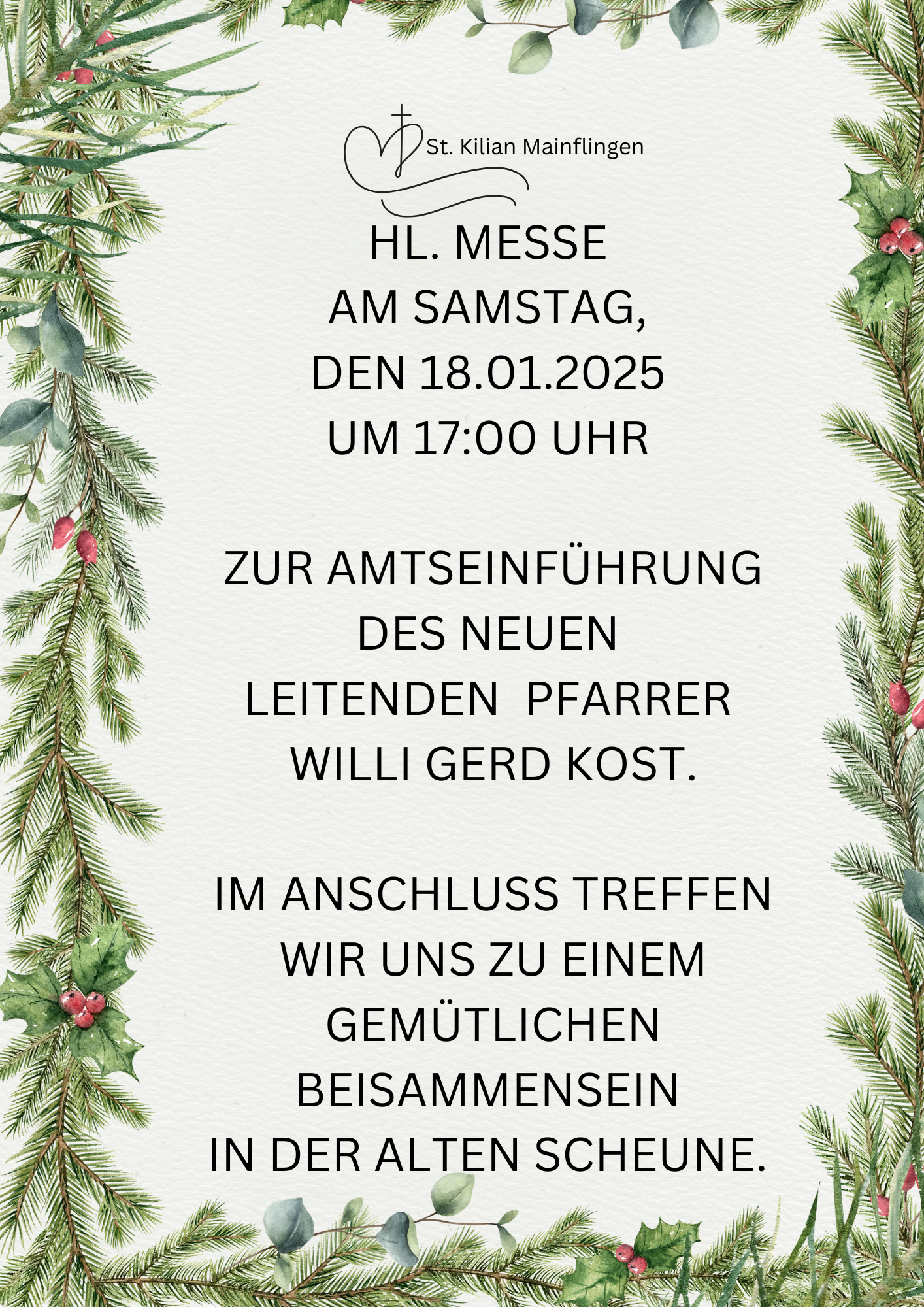 Grün Weiß Wasserfarbe Weihnachten Notizen A4 Dokument.png