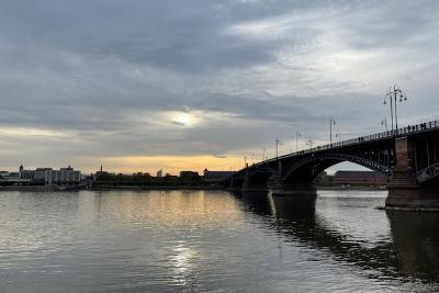 Theodor-Hess-Brücke Mainz-Shilouette