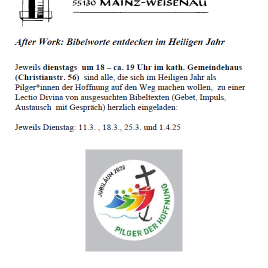 Lectio Divina Heiliges Jahr