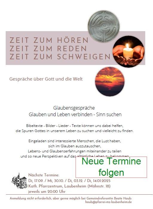 Glaubensgespräche Flyer Termine 2025 folgen