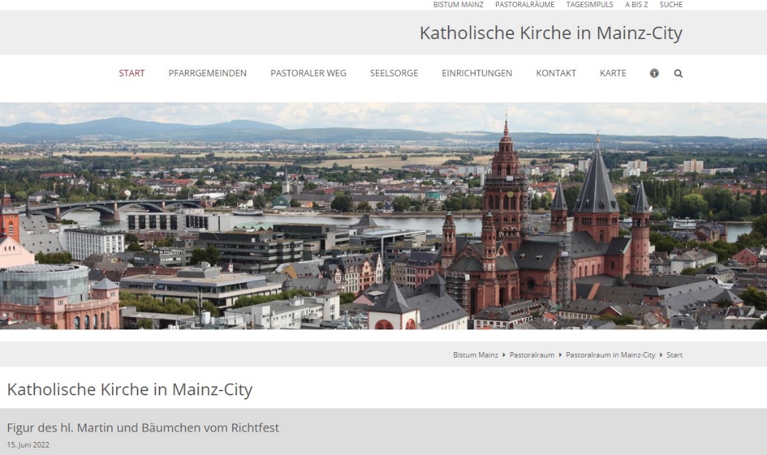 Screenshot Startseite Mainz-City