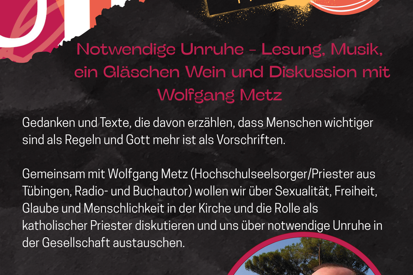 Notwendige Unruhe - Lesung und Diskussion mit Wolfgang Metz