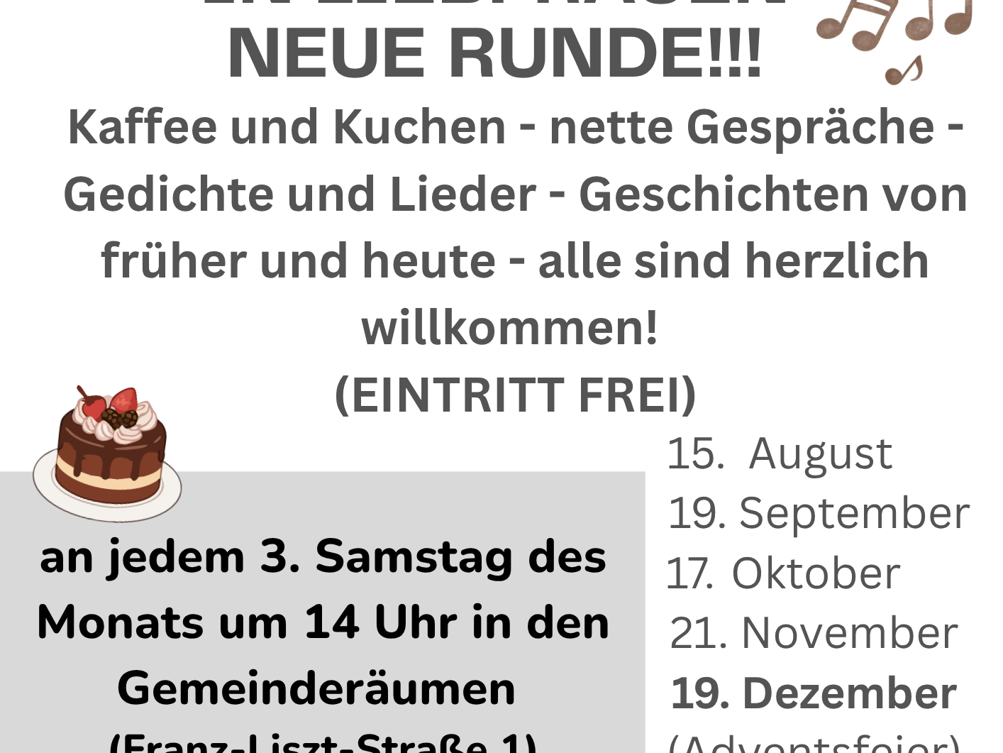 Plakat Senioren-Nachmittage