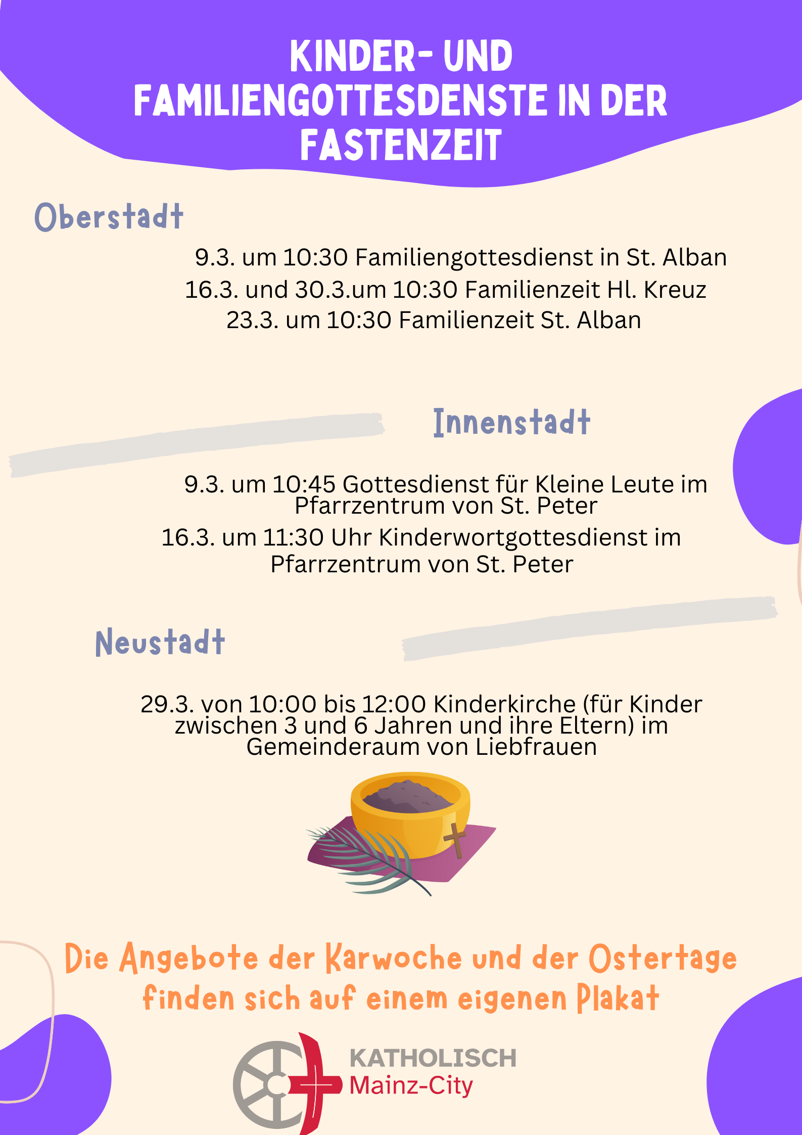 Mit Kindern durch die Fastenzeit - Flyer (c) Pastoralraum Mainz-City