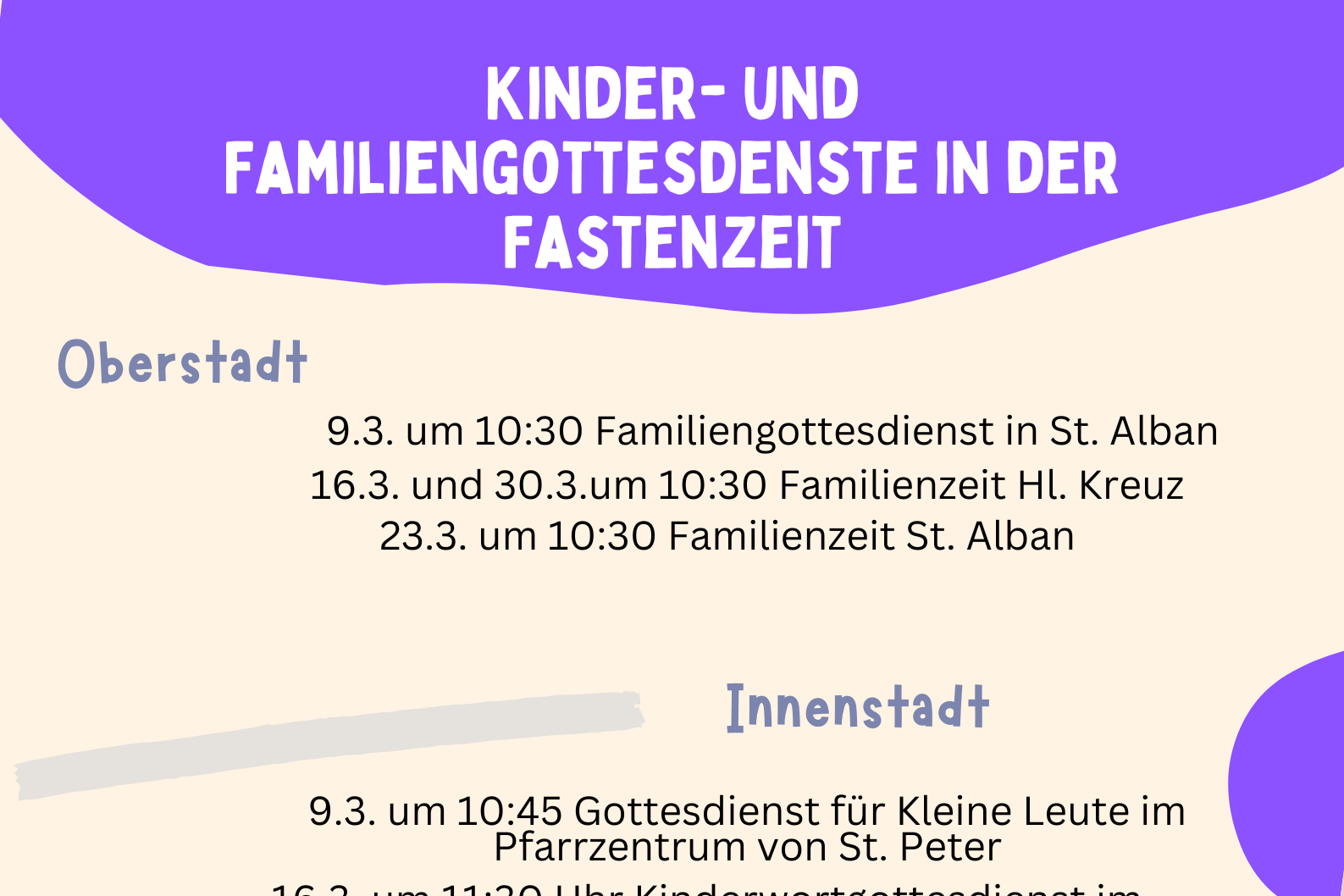 Mit Kindern durch die Fastenzeit - Flyer