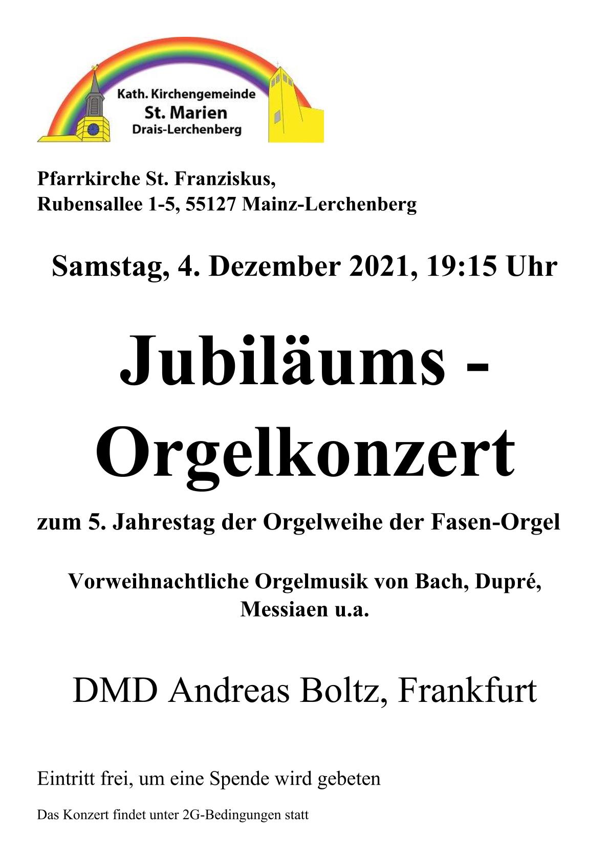 2021-12-04 Plakat Konz AB_5 Jahre Fasen-Orgel (c) Joachim Schneider