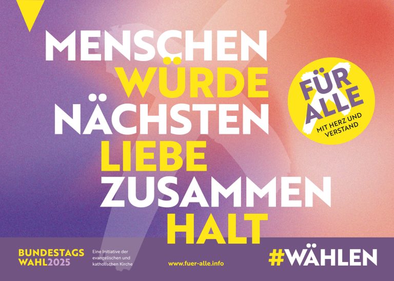 Poster quer (c) © Zur Bundestagswahl 2025 – Für alle. Mit Herz und Verstand. 2025