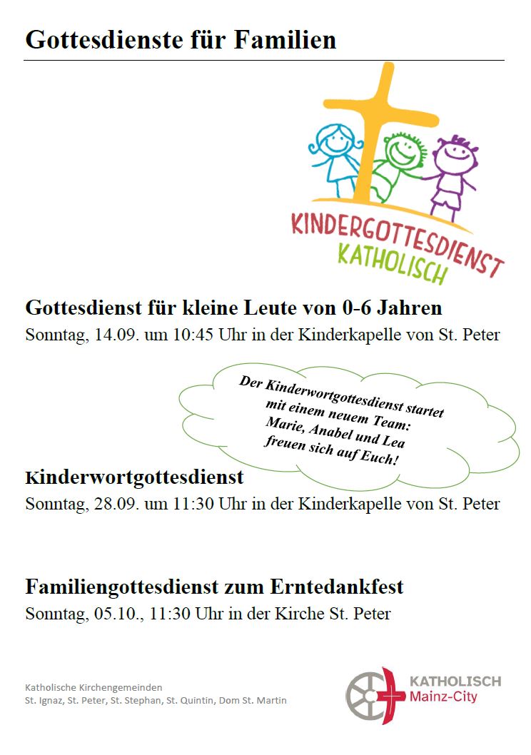 Gottesdienste für Familien (c) Kath. Kirche Mainz-City