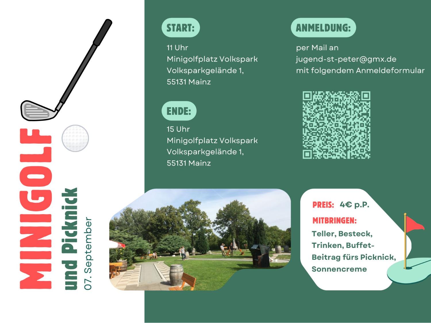 Flyer Minigolfen und Picknick