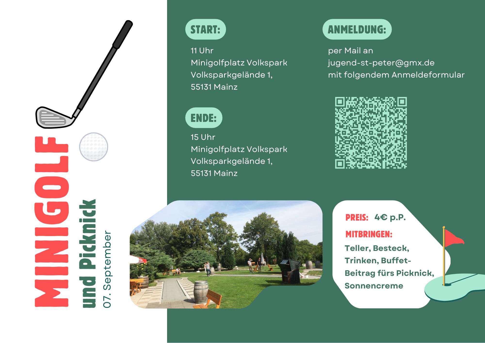 Flyer Minigolfen und Picknick (c) St. Peter