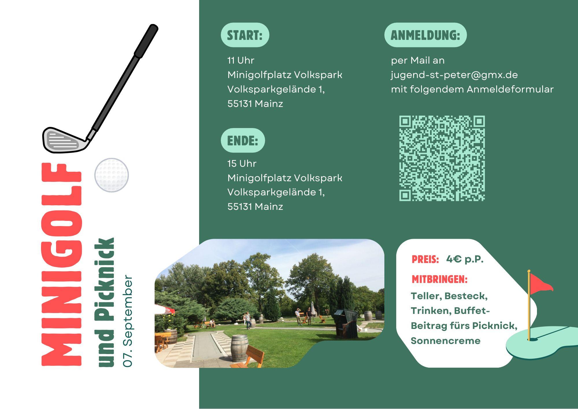 Flyer Minigolfen und Picknick