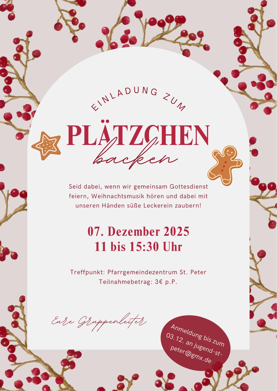 Plätzchenbacken Flyer 2025 (c) St. Peter