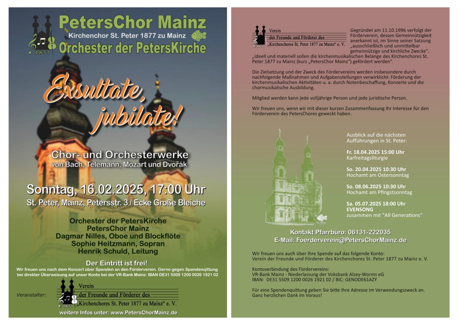 Exsultate Jubilate - Chor und Orchesterkonzert